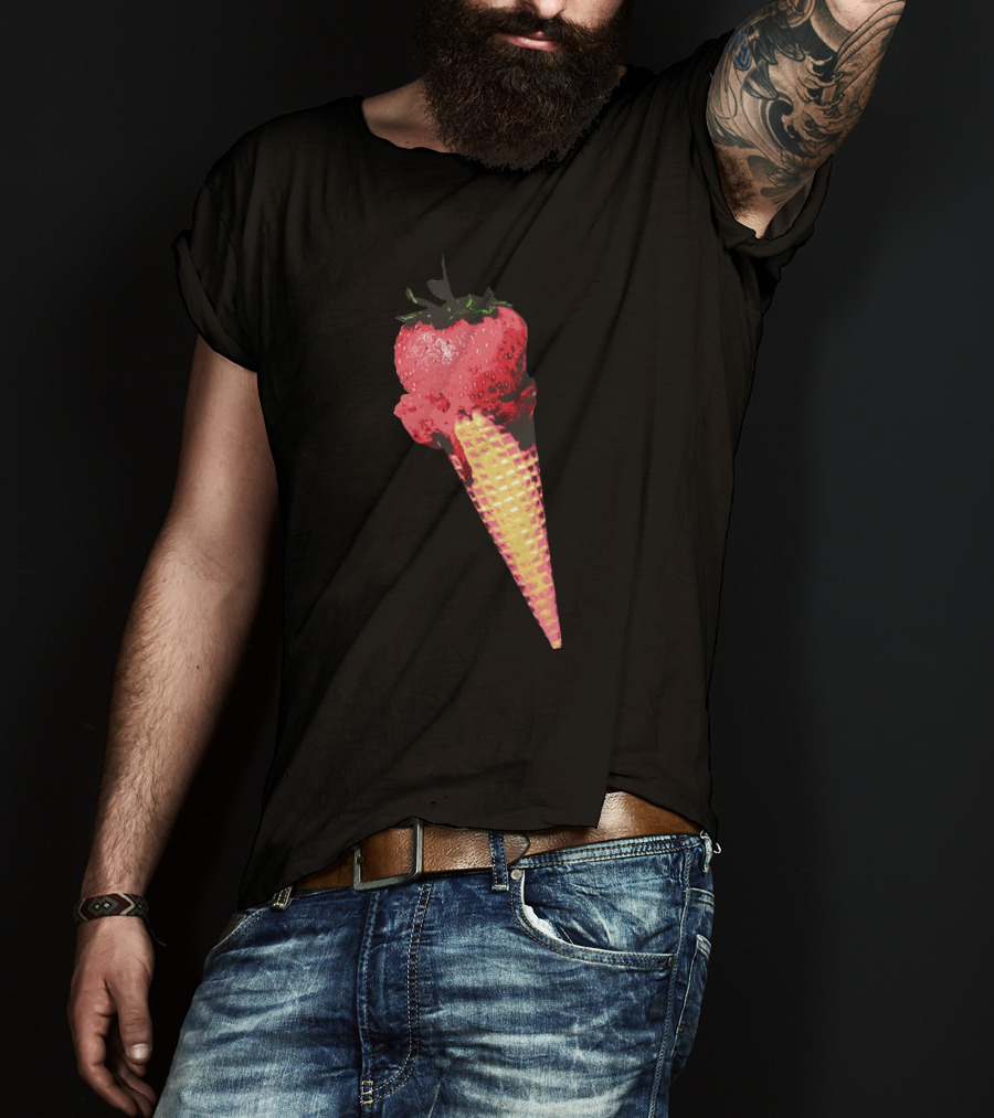 Strawberry Ice Cream Cone Fusion T-Shirt