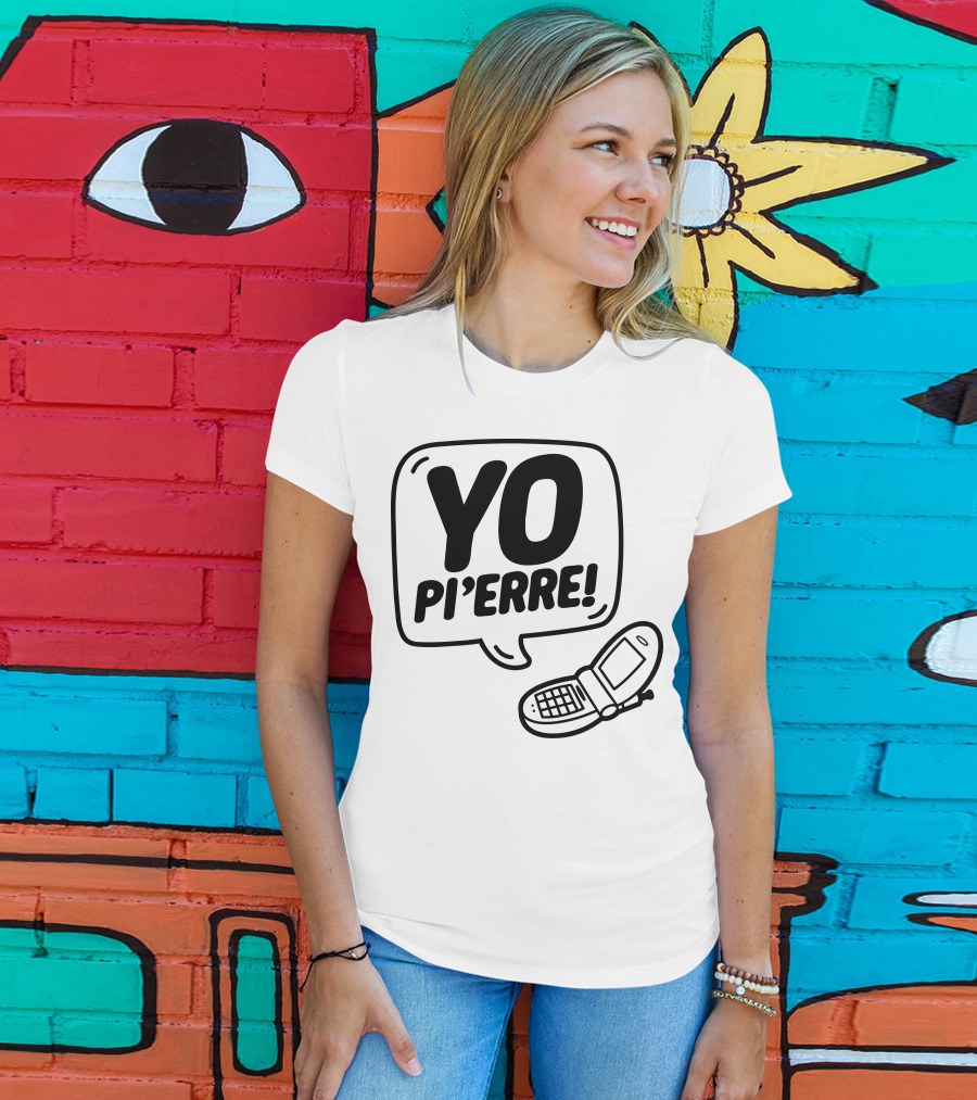 YO Pi'erre Flip Phone Retro Vibe T-Shirt