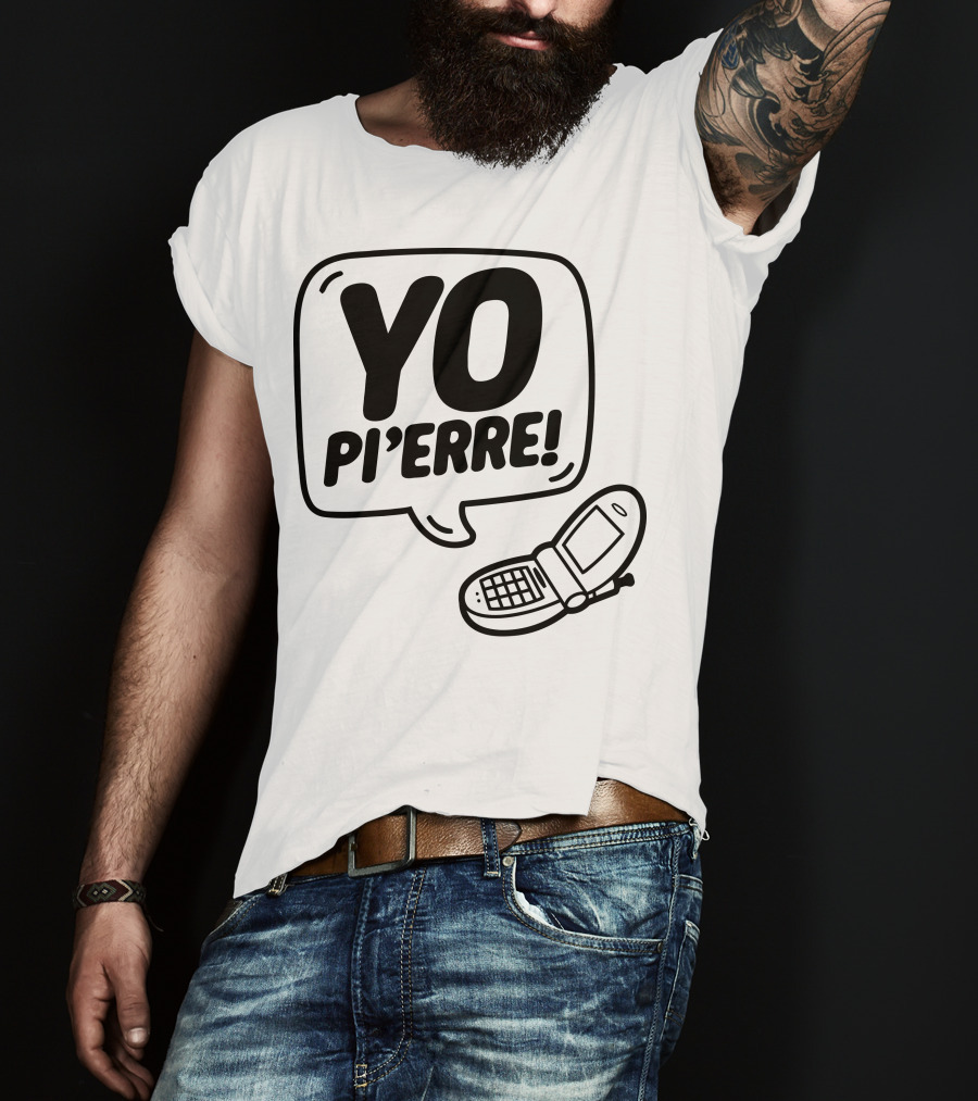 YO Pi'erre Flip Phone Retro Vibe T-Shirt