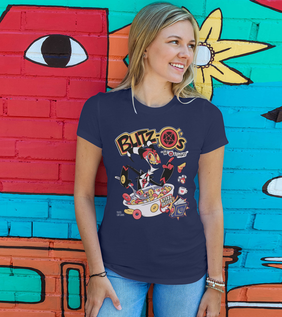Blitzo's The O Is Silent Prize Inside Cereal Hazbin Hotel Store T-Shirt