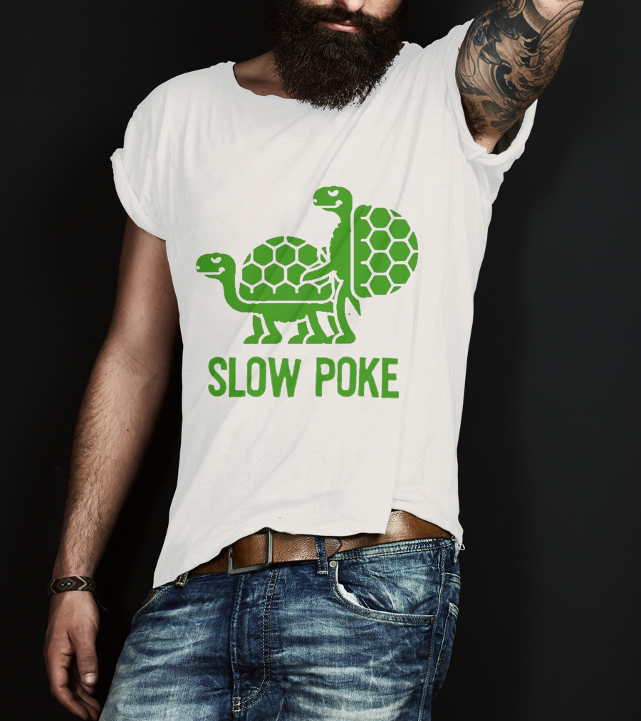 Slow Poke Turtles Hexagonal Pattern Fun T-Shirt