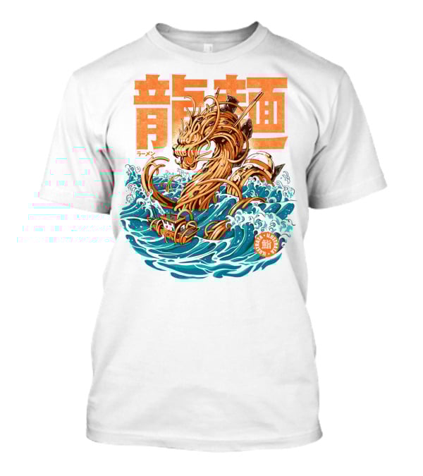 Great Ramen Dragon Kanagawa Woodblock Waves Japan T-Shirt