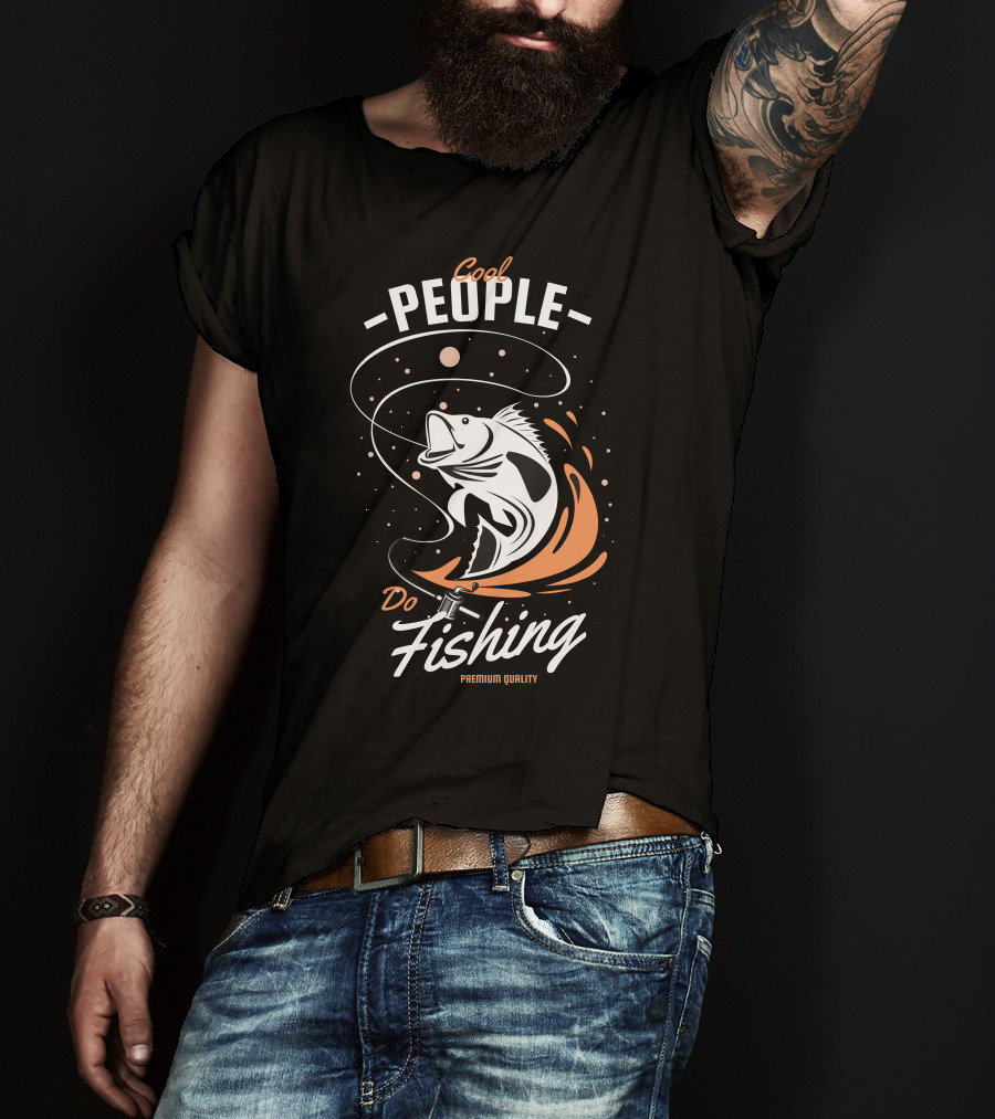 Cool People Do Fishing With Fish And Hook T-Shirt
