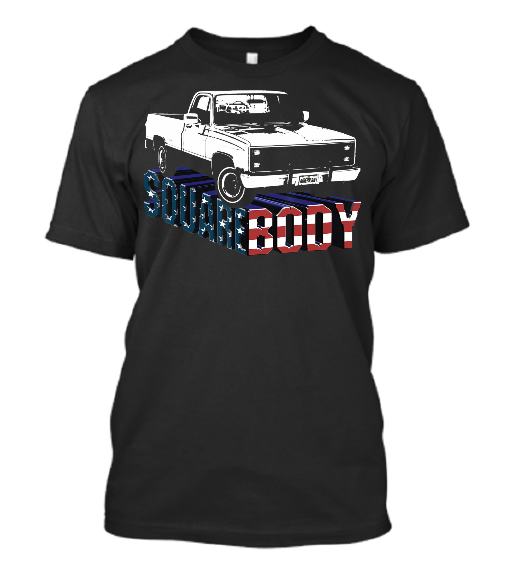 American Flag Squarebody Truck Patriotic American Square Body T-Shirt