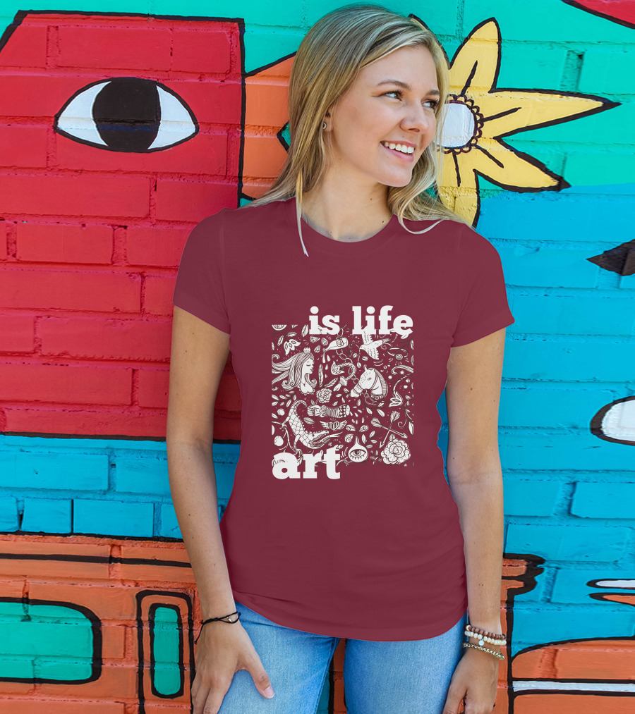 Art Is Life - Whimsical Fantasy Floral T-Shirt