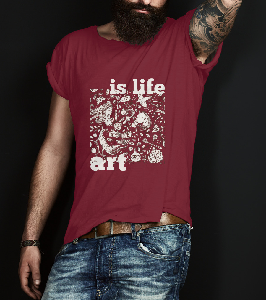 Art Is Life - Whimsical Fantasy Floral T-Shirt