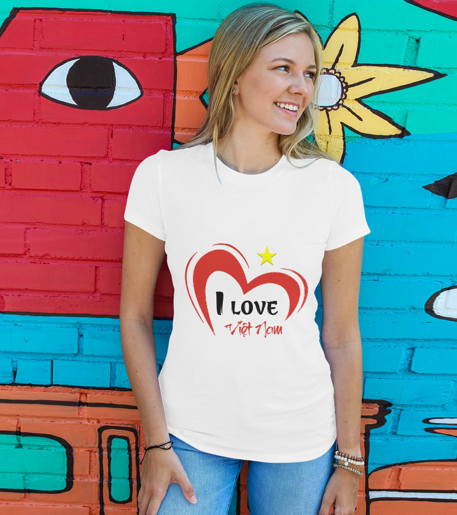 I Love Việt Nam Red Heart Yellow Star T-Shirt