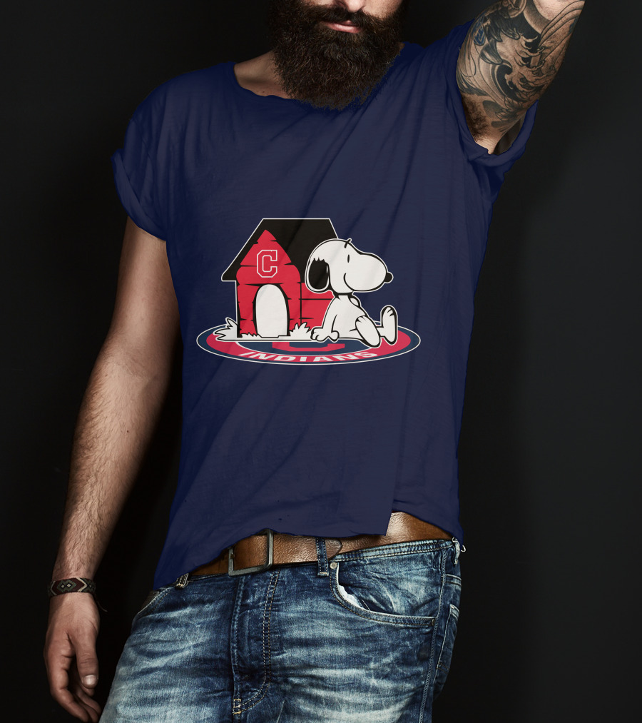 Snoopy Cleveland Indians Baseball Fan Now And Forever T-Shirt