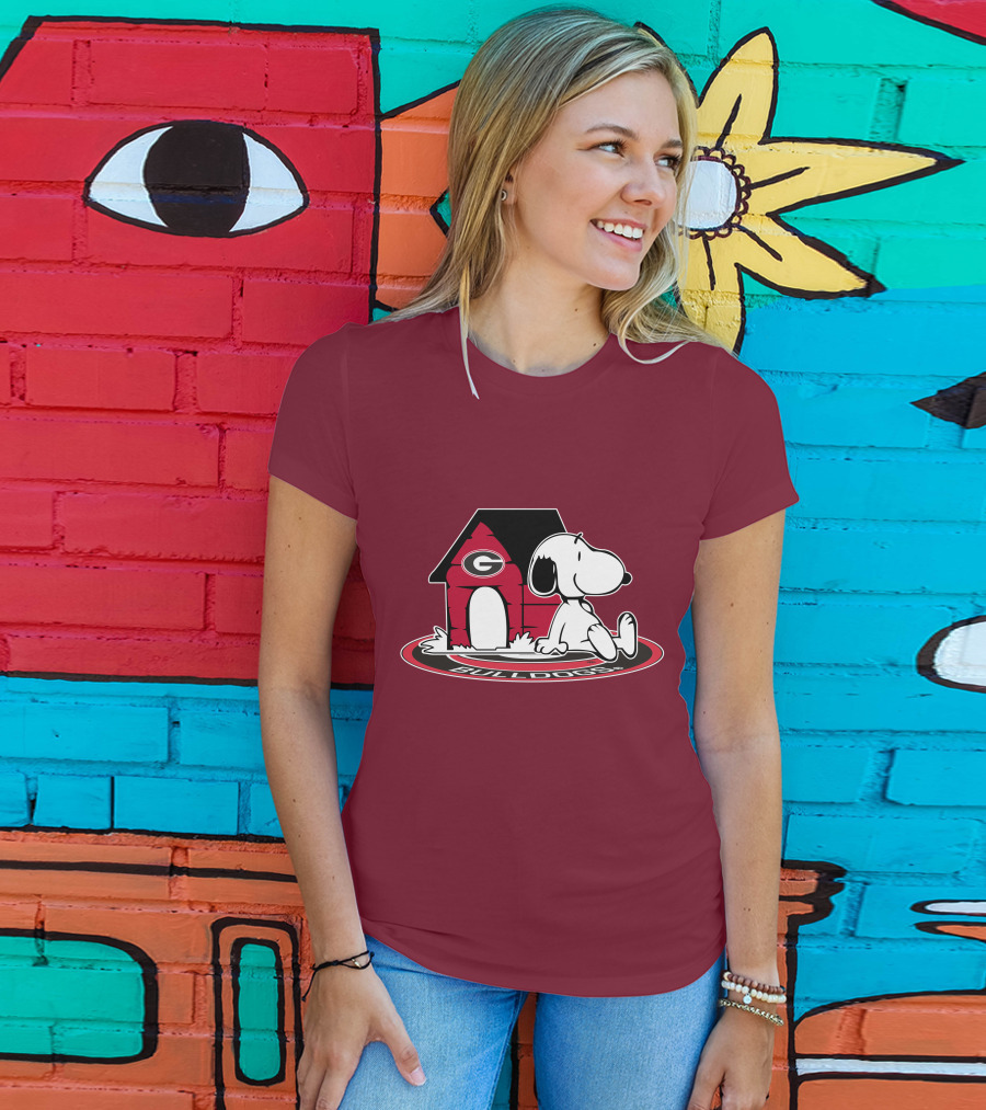 Snoopy Bulldogs Georgia Football Fan Now And Forever T-Shirt