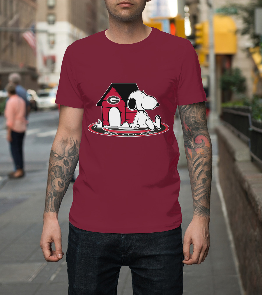 Snoopy Bulldogs Georgia Football Fan Now And Forever T-Shirt