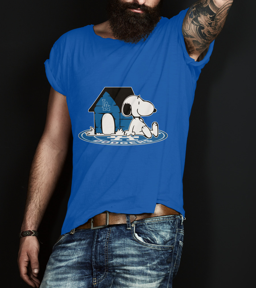 Los Angeles Dodgers Baseball Fan Snoopy Now And Forever T-Shirt