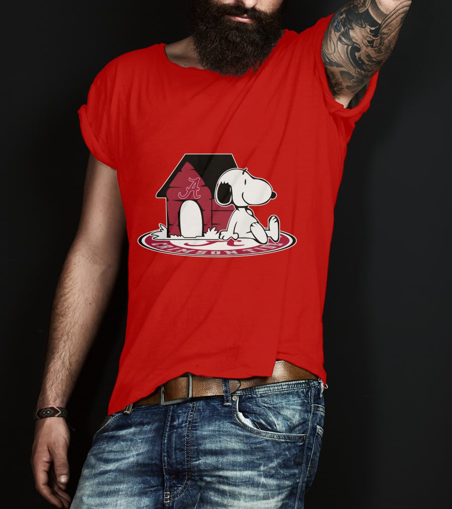 Alabama Crimson Tide Snoopy Now And Forever Fan House T-Shirt