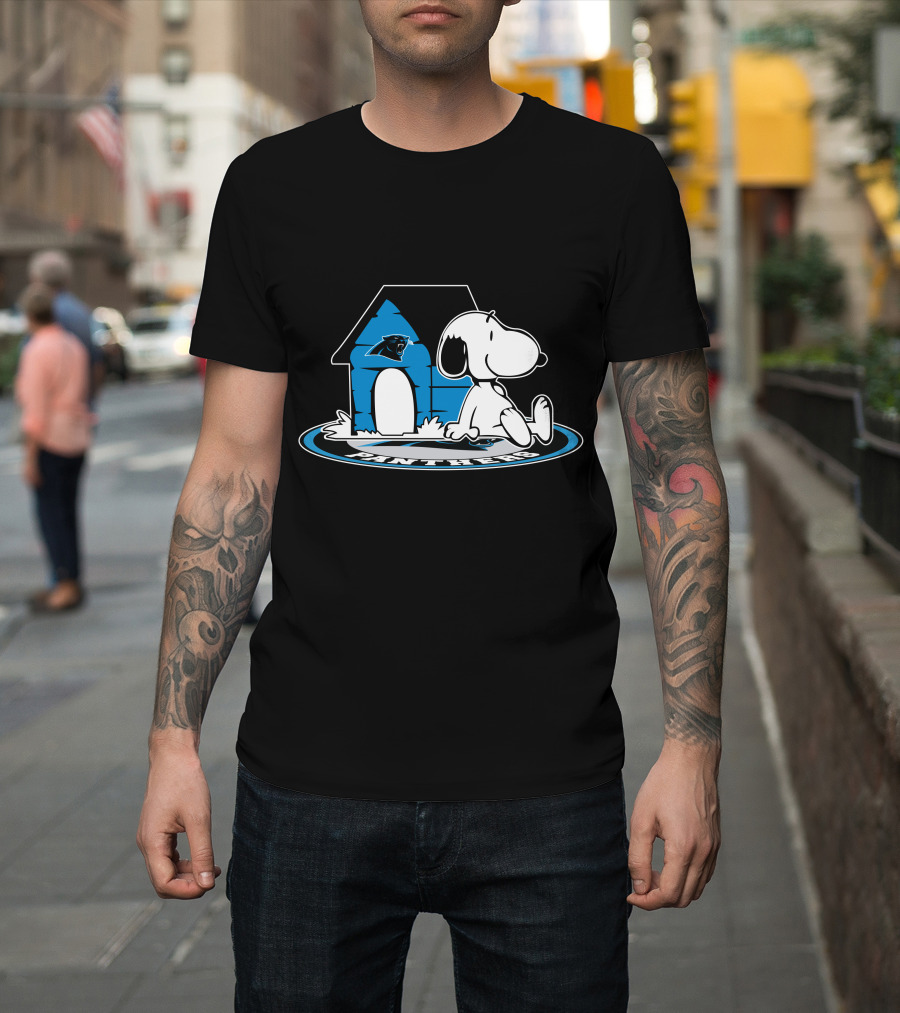 Carolina Panthers Snoopy Football Fan Now And Forever T-Shirt