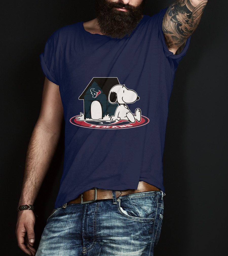 Houston Texans Football Fan Now And Forever Snoopy House T-Shirt