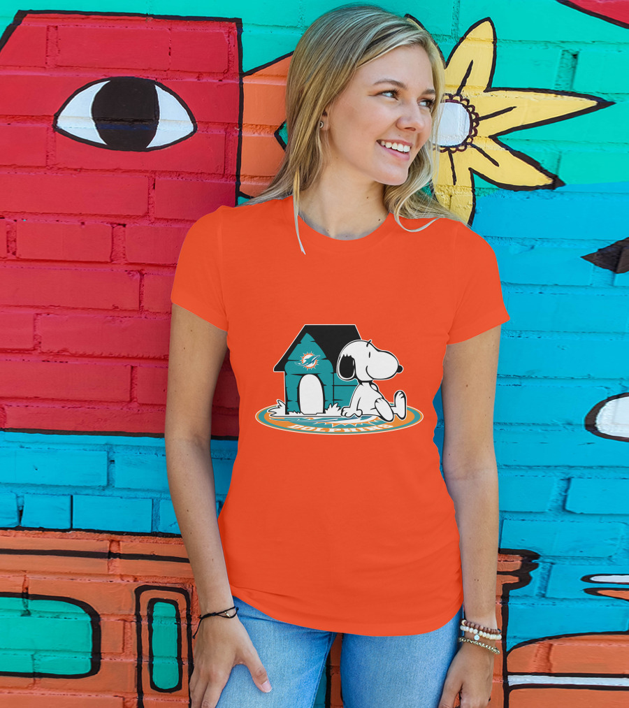 Miami Dolphins Fan Forever With Snoopy House T-Shirt