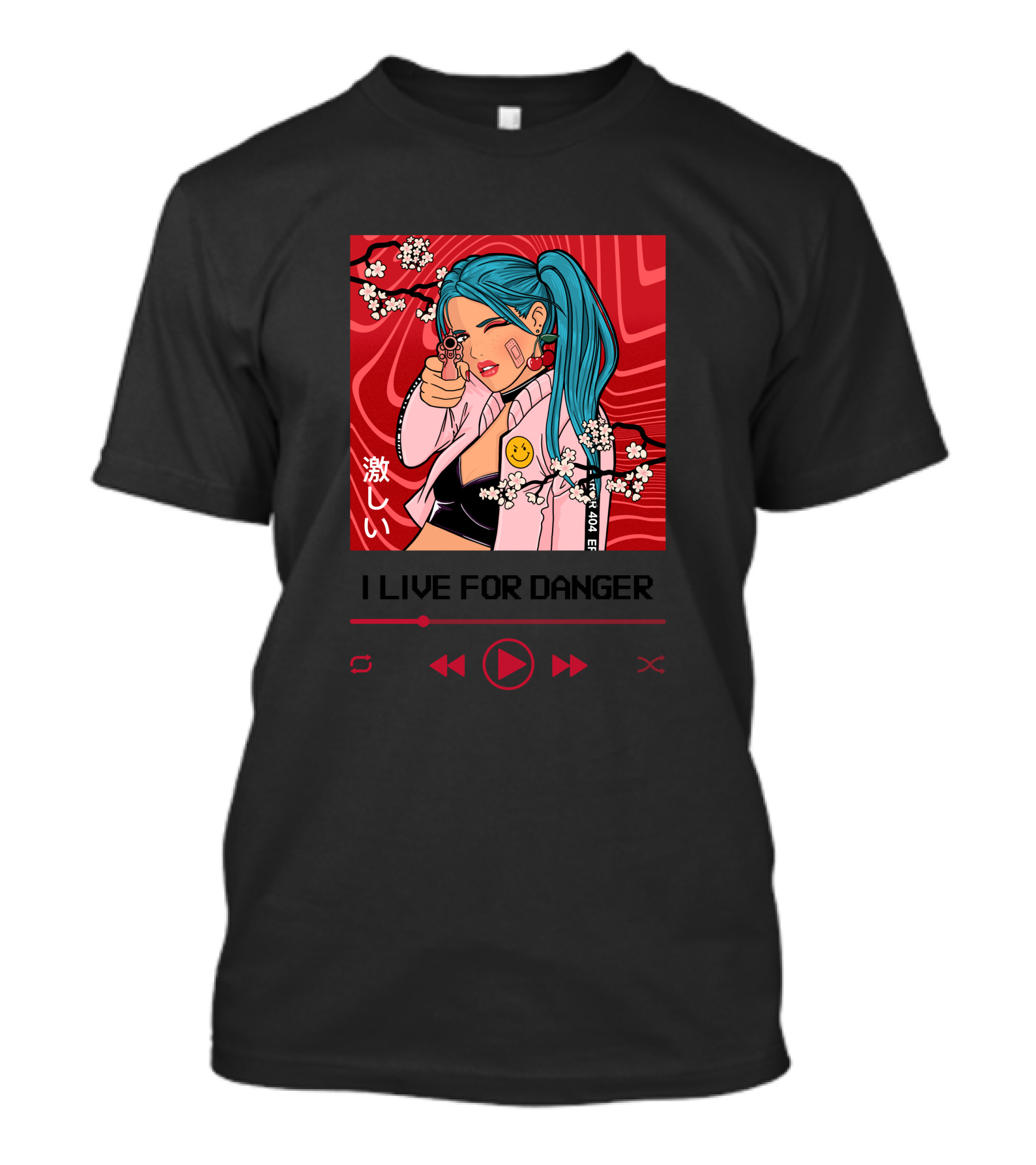 I Live For Danger Cherry Blossom Manga T-Shirt