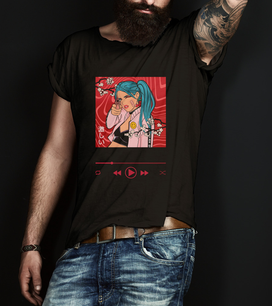 I Live For Danger Cherry Blossom Manga T-Shirt