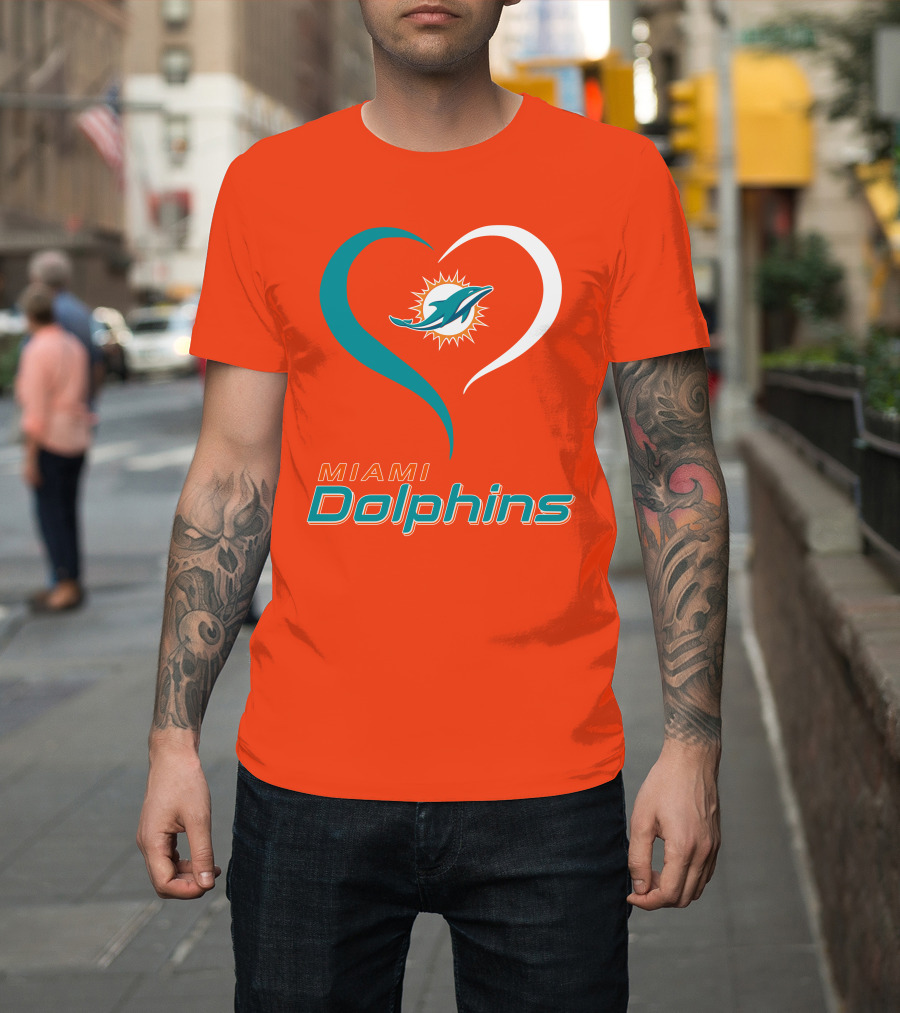 Miami Dolphins Heart T-Shirt