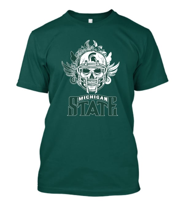 Michigan State Spartans Skull Helmet T-Shirt