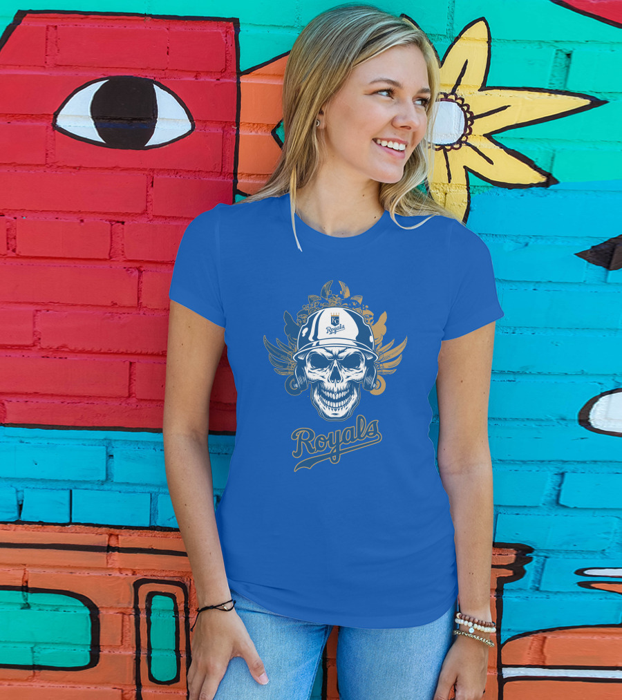 Kansas City Royals Skull Helmet T-Shirt