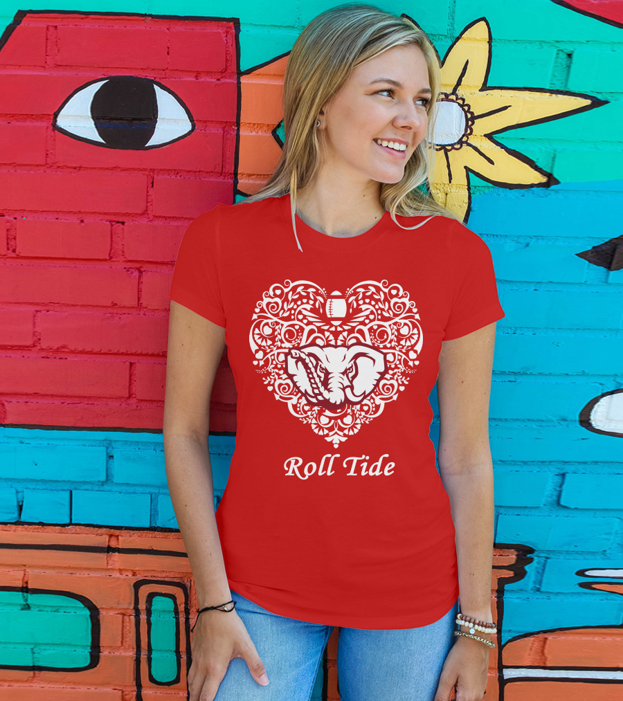 Roll Tide Alabama Crimson Tide Heart T-Shirt