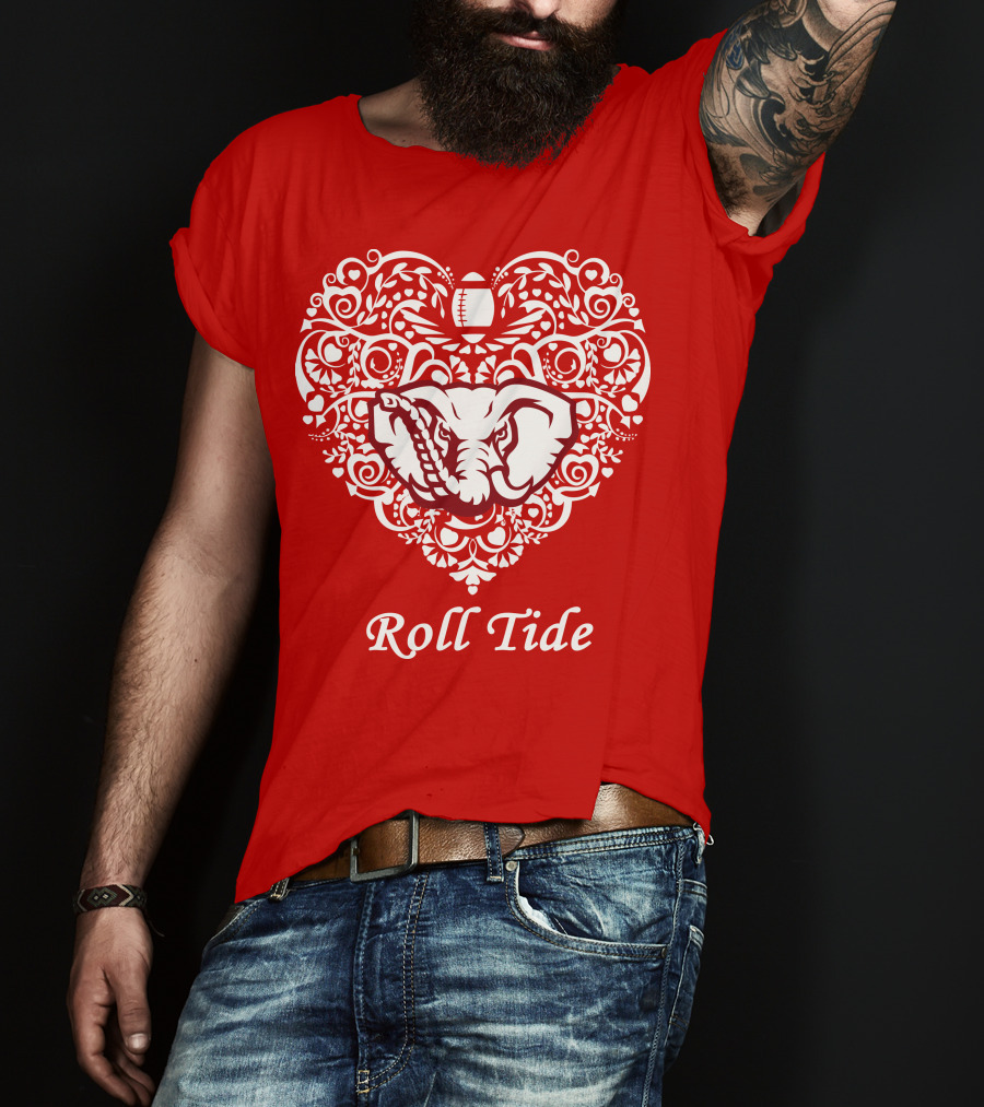 Roll Tide Alabama Crimson Tide Heart T-Shirt