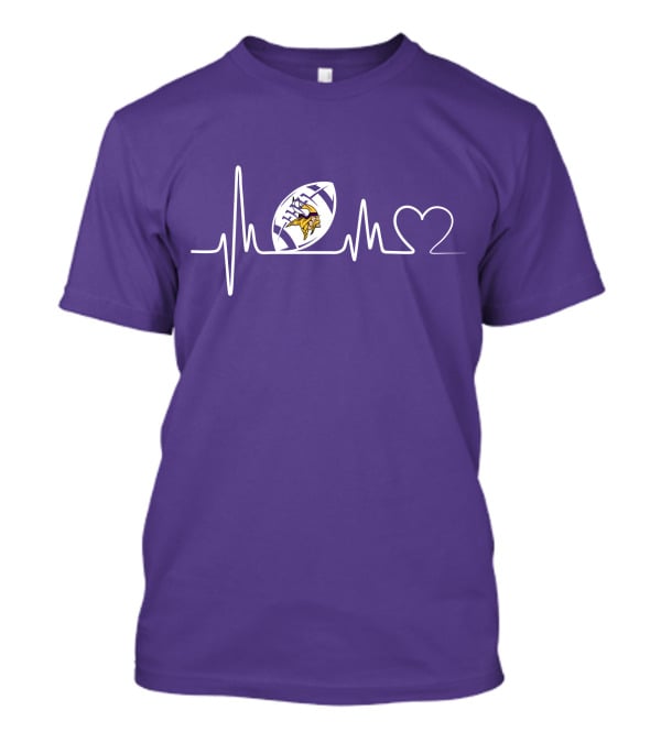 Minnesota Vikings Heartbeat Football And Love T-Shirt