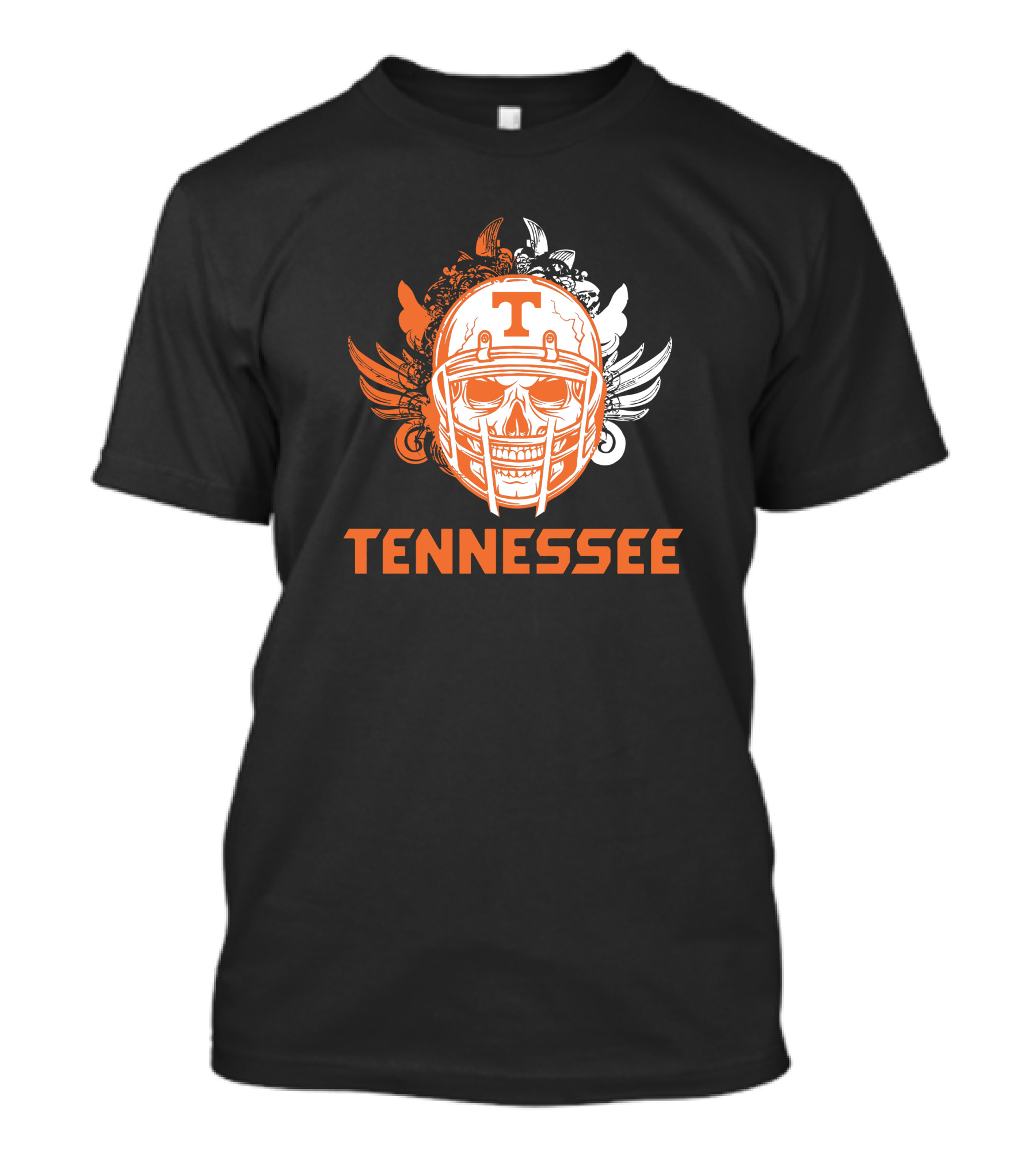 Tennessee Volunteers Skull Helmet Football Wings T-Shirt