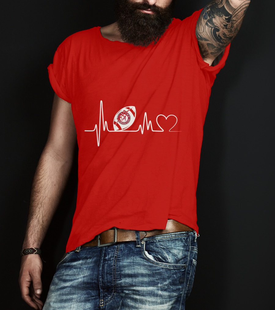 Alabama Crimson Tide Football Heartbeat Love T-Shirt
