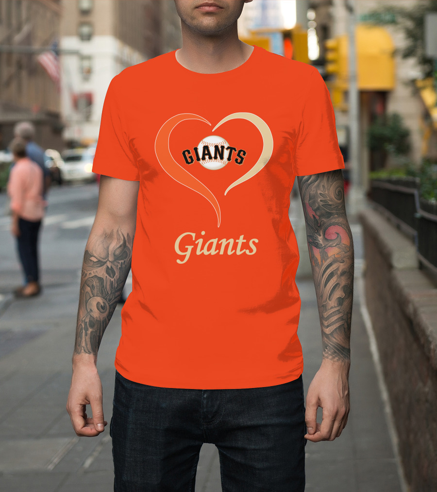 San Francisco Giants Baseball Heart Fan T-Shirt