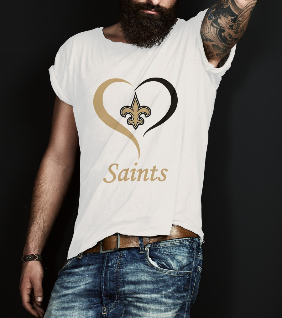 New Orleans Saints Heart Fleur-de-Lis T-Shirt