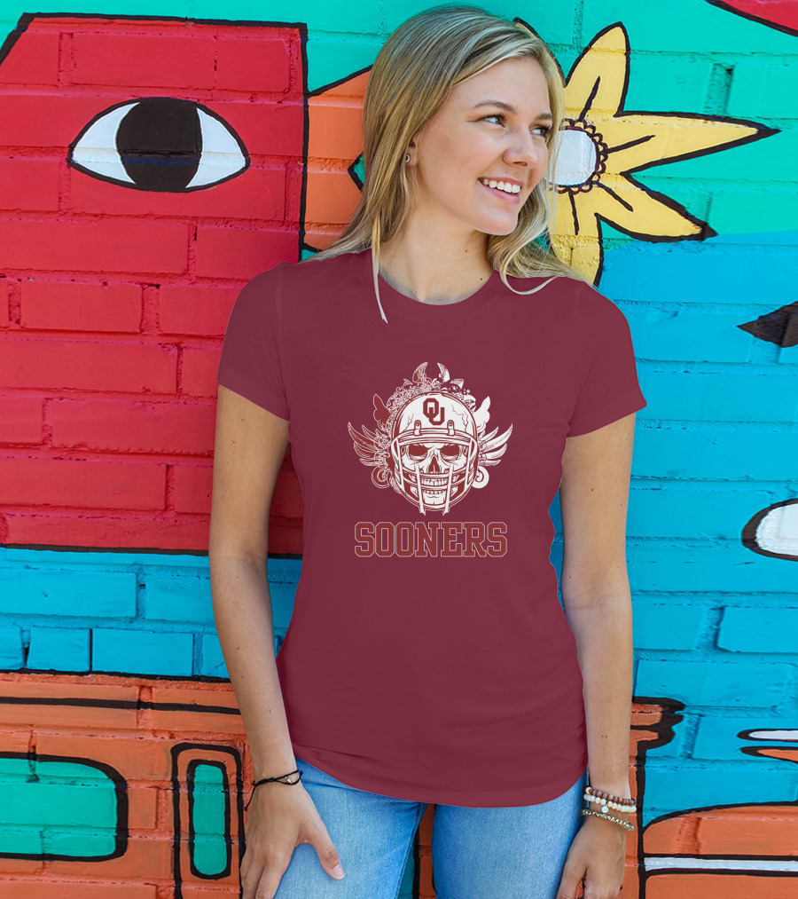 Sooners Skull Helmet OU T-Shirt