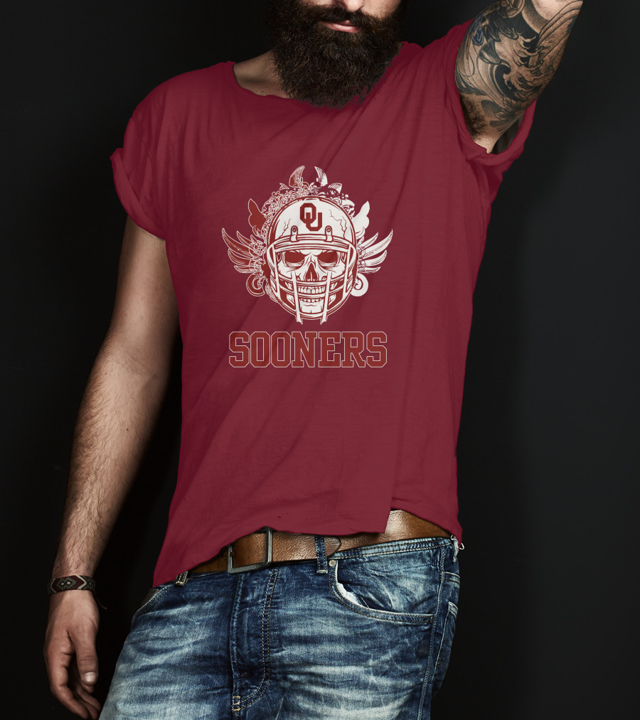 Sooners Skull Helmet OU T-Shirt