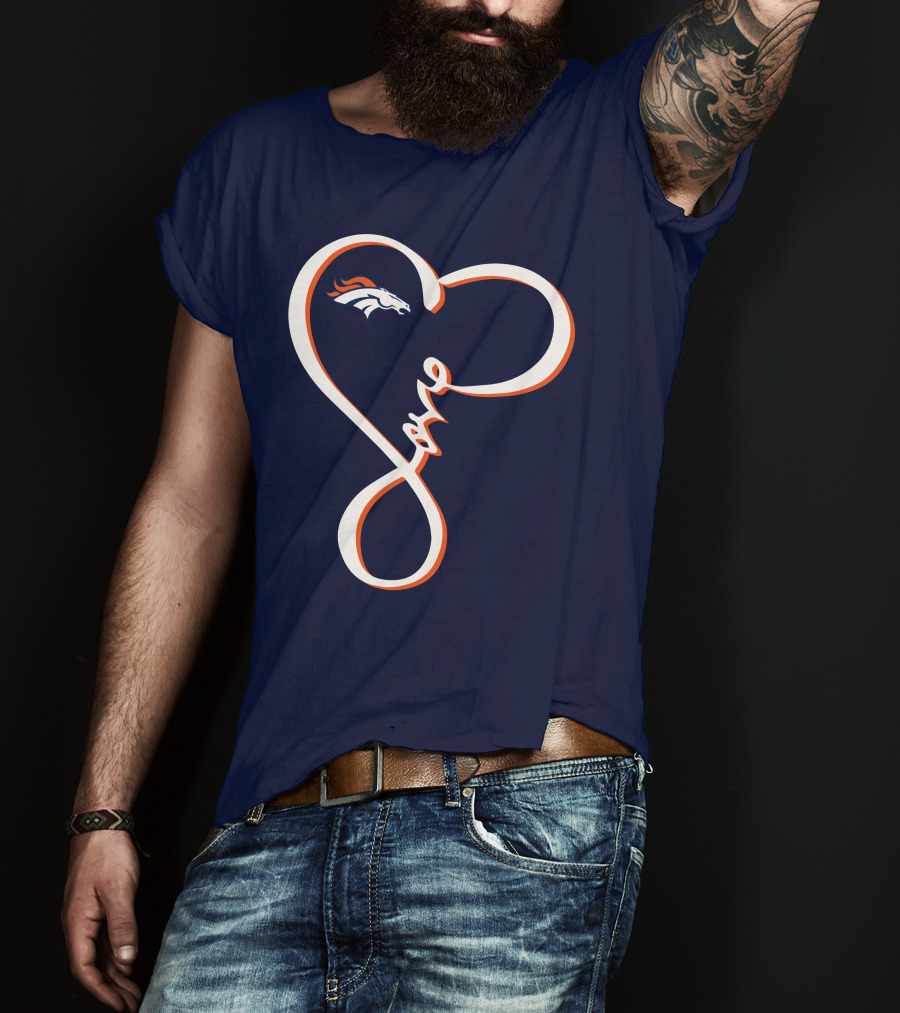 Love Heart Denver Broncos T-Shirt