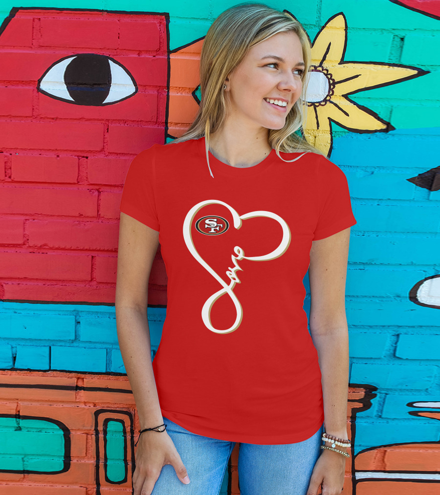Love San Francisco 49ers Heart SF T-Shirt