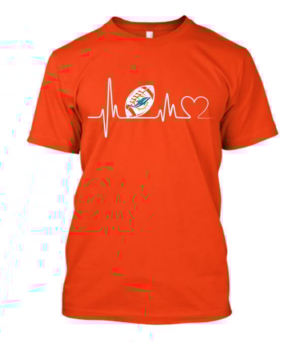 Miami Dolphins Football Heartbeat Pulse T-Shirt