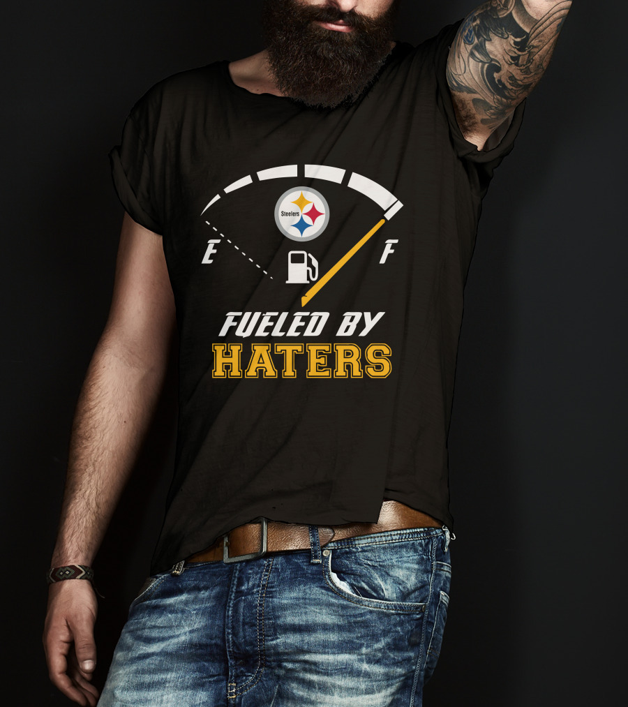 Pittsburgh Steelers Fueled By Haters Gauge Fuel Tank T-Shirt