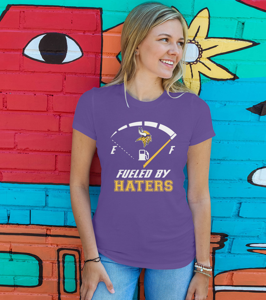 Minnesota Vikings Fueled By Haters Fuel Gauge Viking T-Shirt