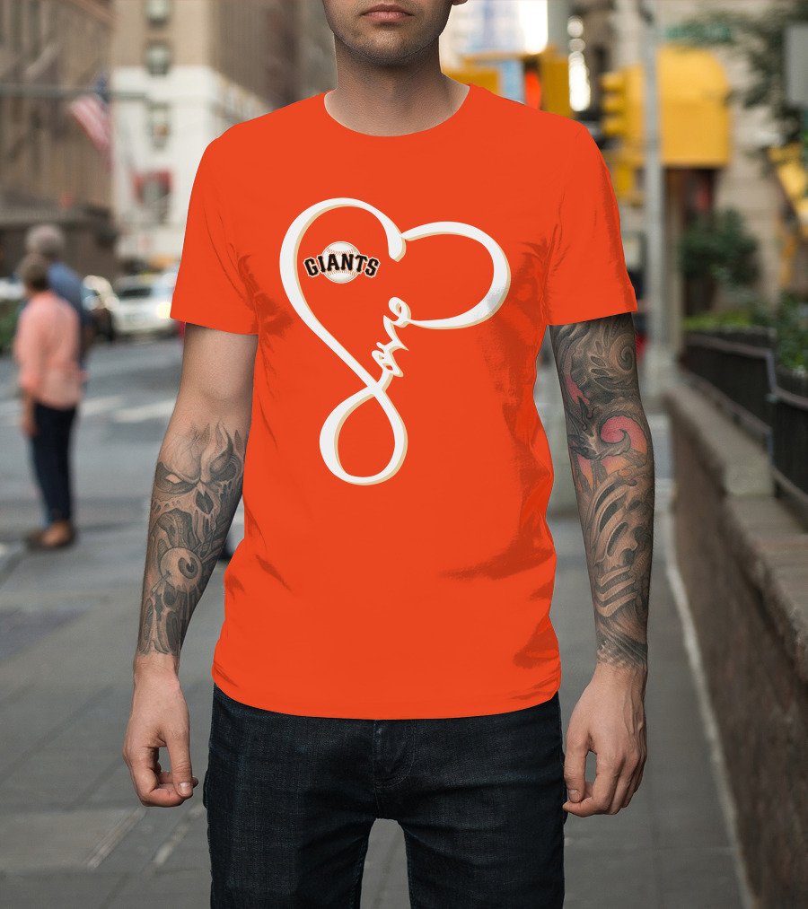 San Francisco Giants Love Heart Script T-Shirt