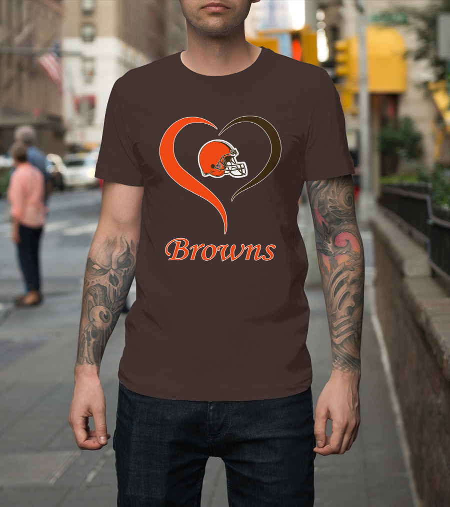Cleveland Browns Heart Helmet Passion T-Shirt