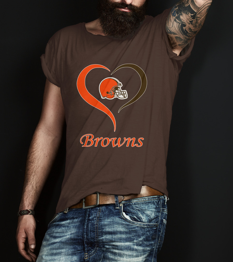 Cleveland Browns Heart Helmet Passion T-Shirt