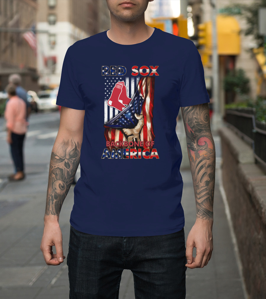 Red Sox Backbone Of America Patriotic Flag T-Shirt