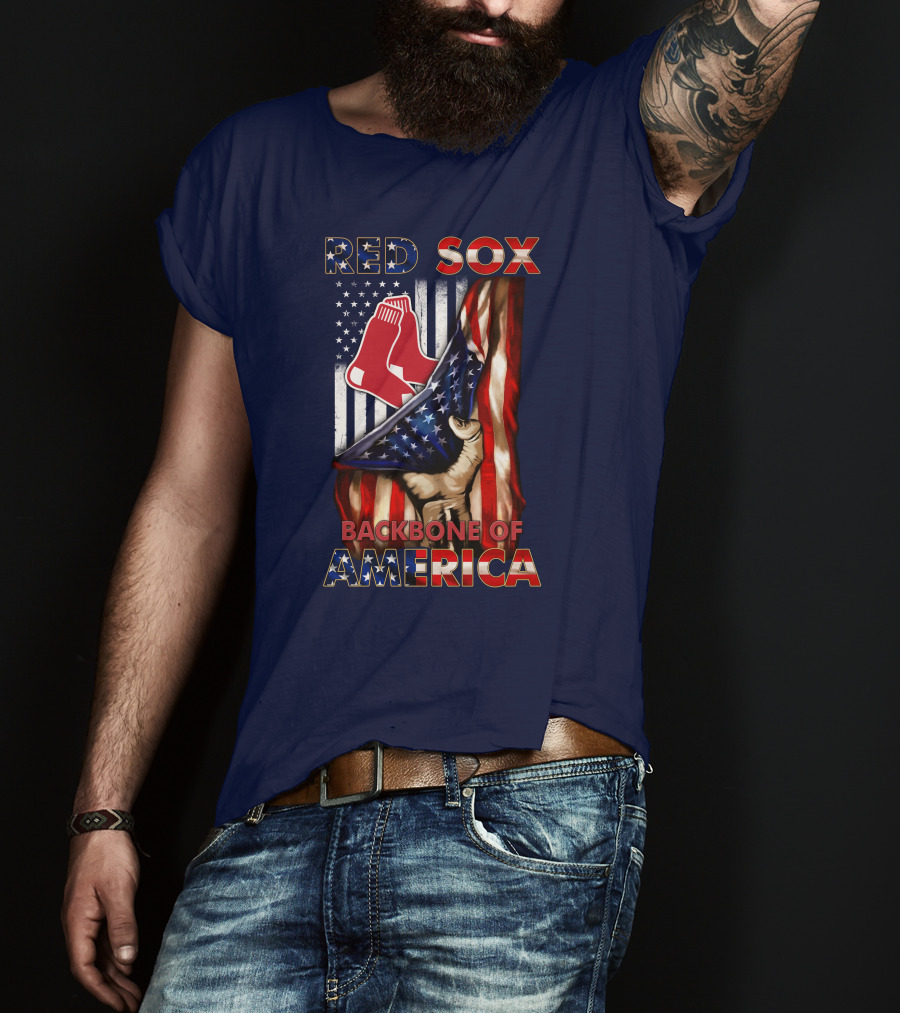 Red Sox Backbone Of America Patriotic Flag T-Shirt