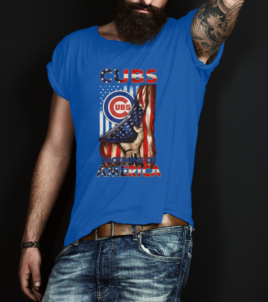 Cubs Backbone Of America American Flag T-Shirt