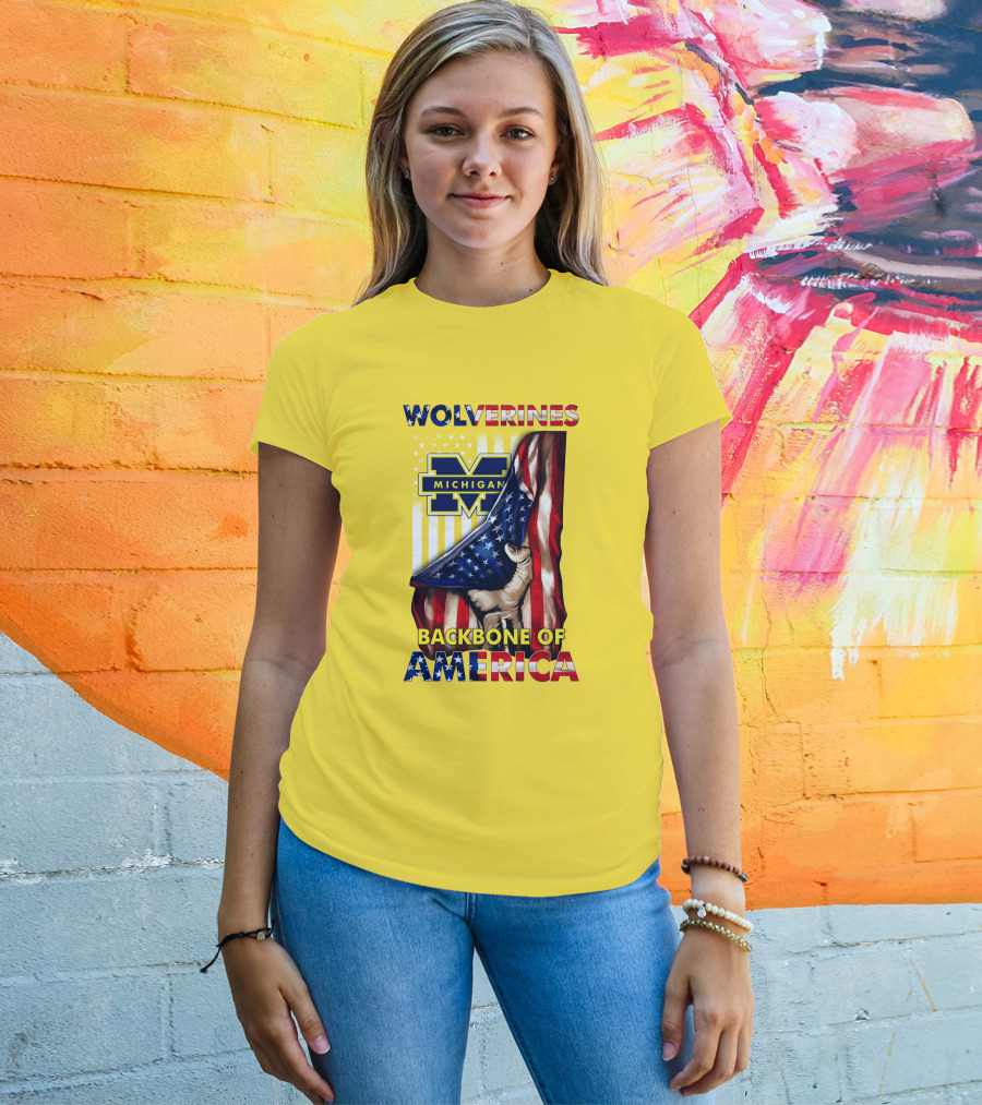 Wolverines Michigan Backbone Of America Stars And Stripes T-Shirt