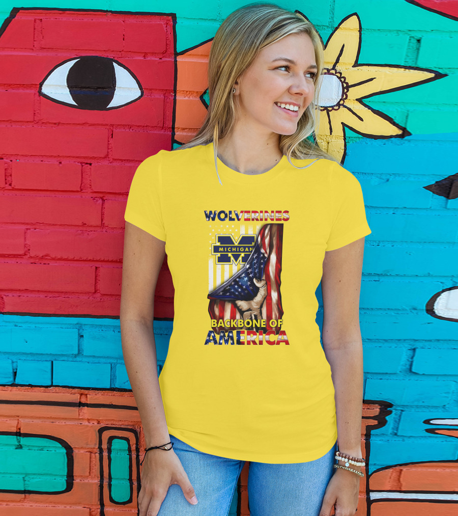 Wolverines Michigan Backbone Of America Stars And Stripes T-Shirt