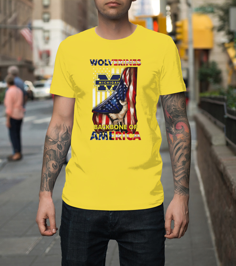 Wolverines Michigan Backbone Of America Stars And Stripes T-Shirt