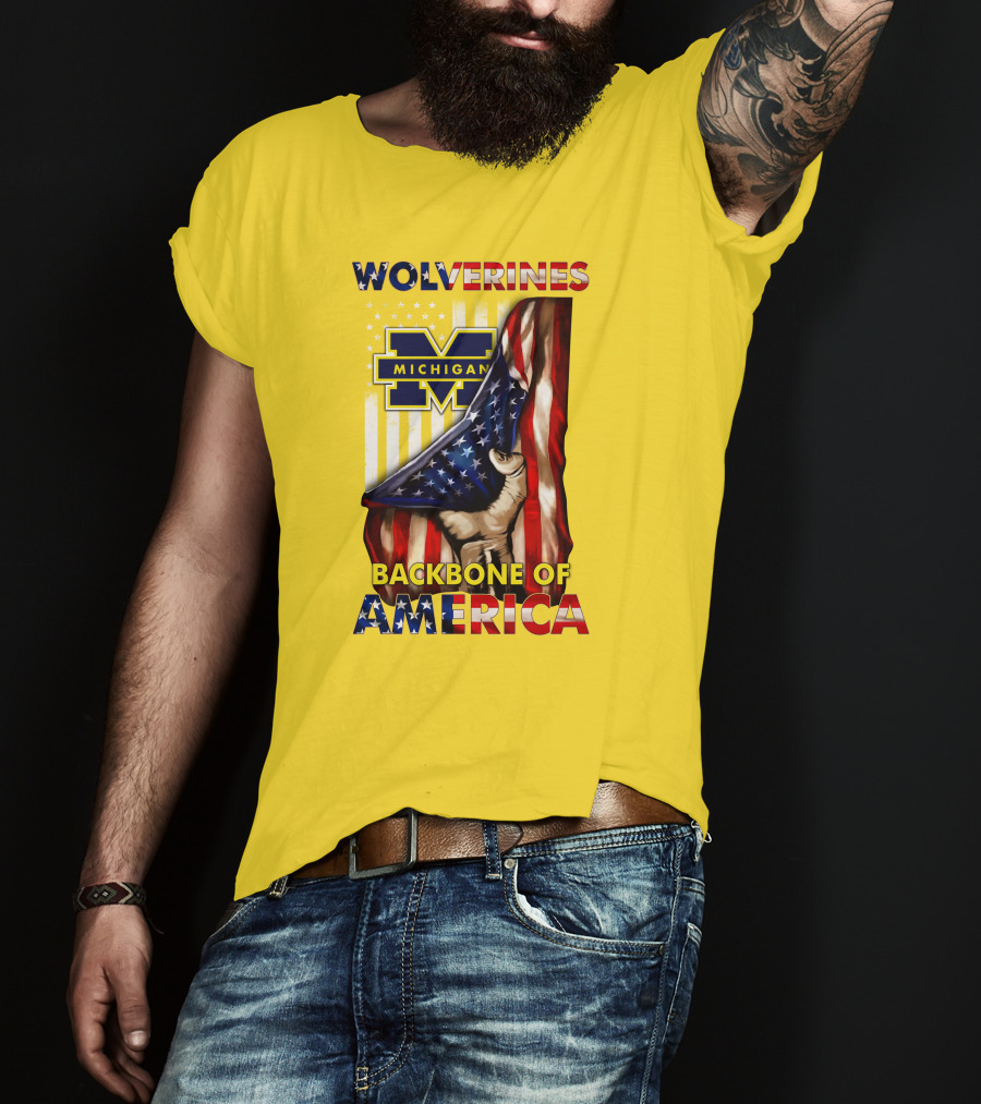 Wolverines Michigan Backbone Of America Stars And Stripes T-Shirt