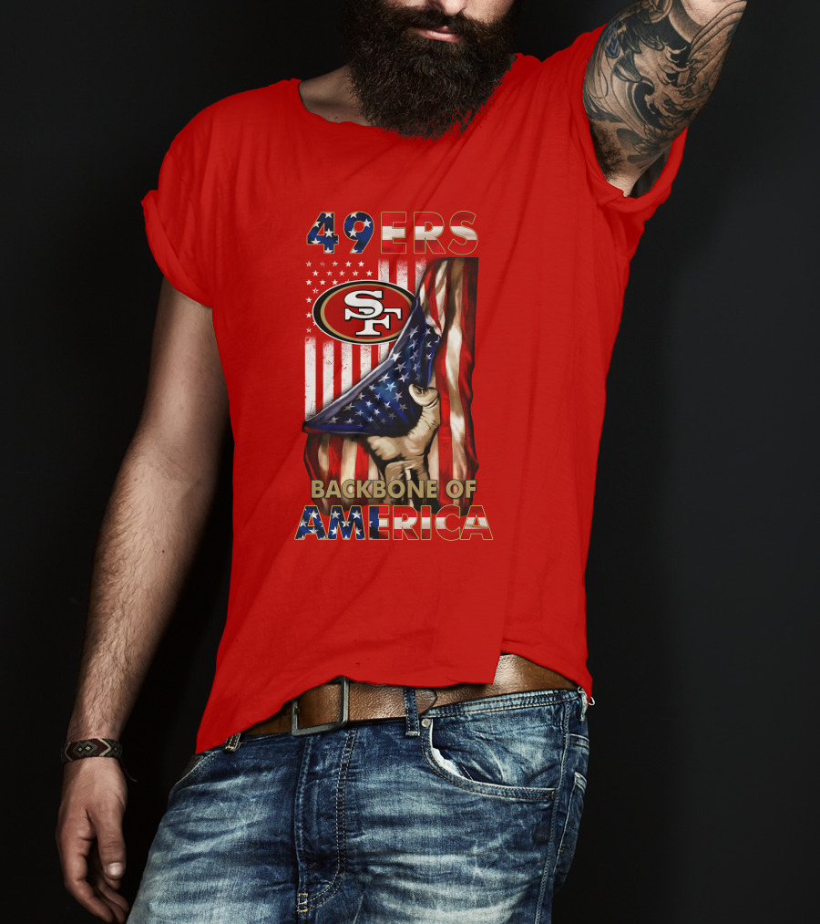 49ers Sf American Flag Backbone Of America T-Shirt