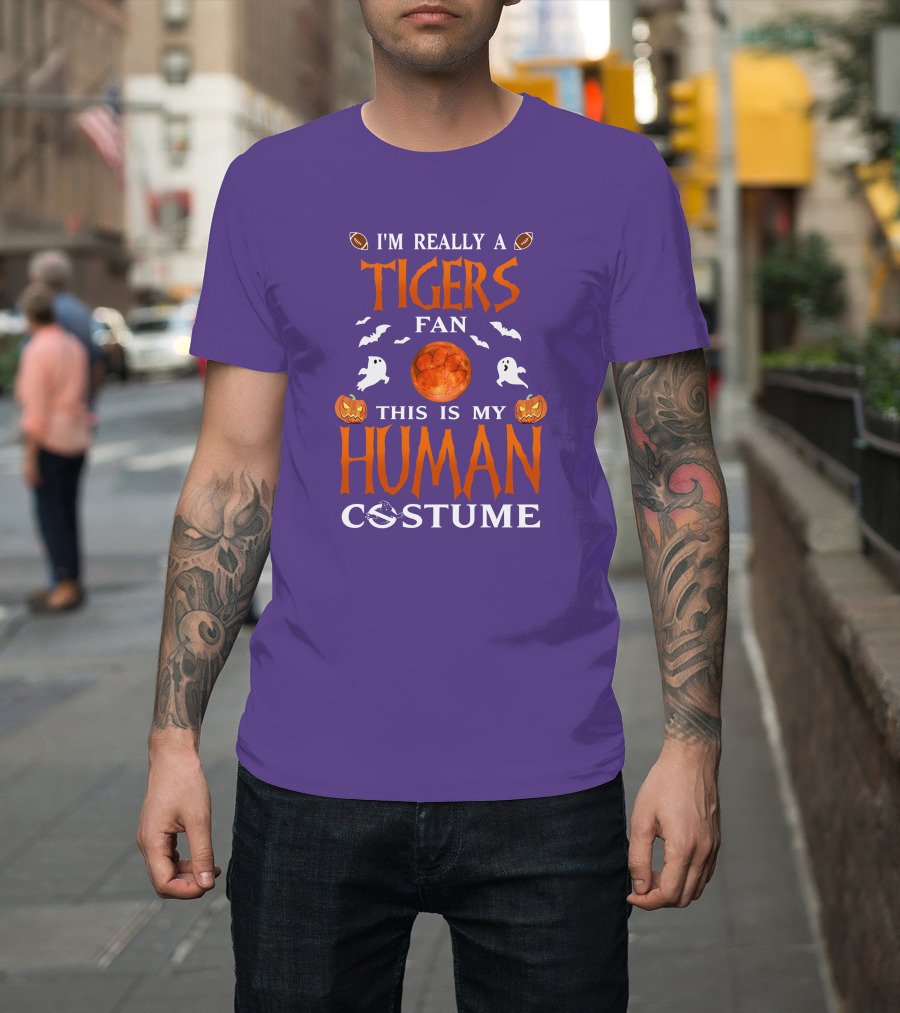 I'm Really a Clemson Tigers Fan This Is My Human Costume T-Shirt